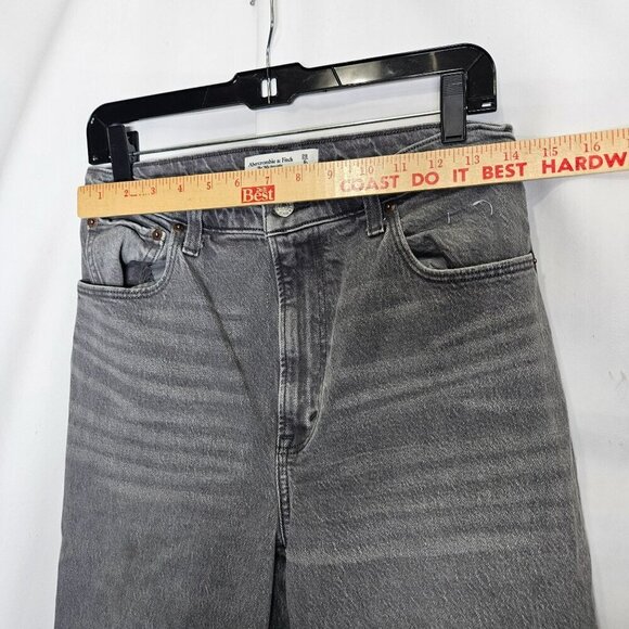 Abercrombie & Fitch‎ Women's 90s Straight Ultra High Rise Jeans 28/6 Long Gray - Picture 8 of 16